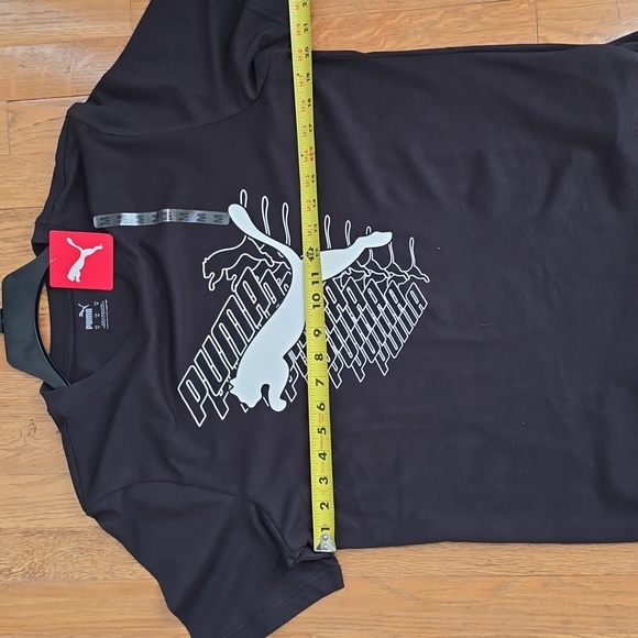 PUMA BRAND SIGNATURE MEN'S BLACK SHORT SLEEVE TEE-SHIRT SIZE MEDIUM - Picture 9 of 16